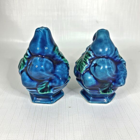 Inarco Indigo Salt Pepper Shakers Set E2371 Kitsch Blue Mood Retro 70s Vintage - Picture 4 of 8